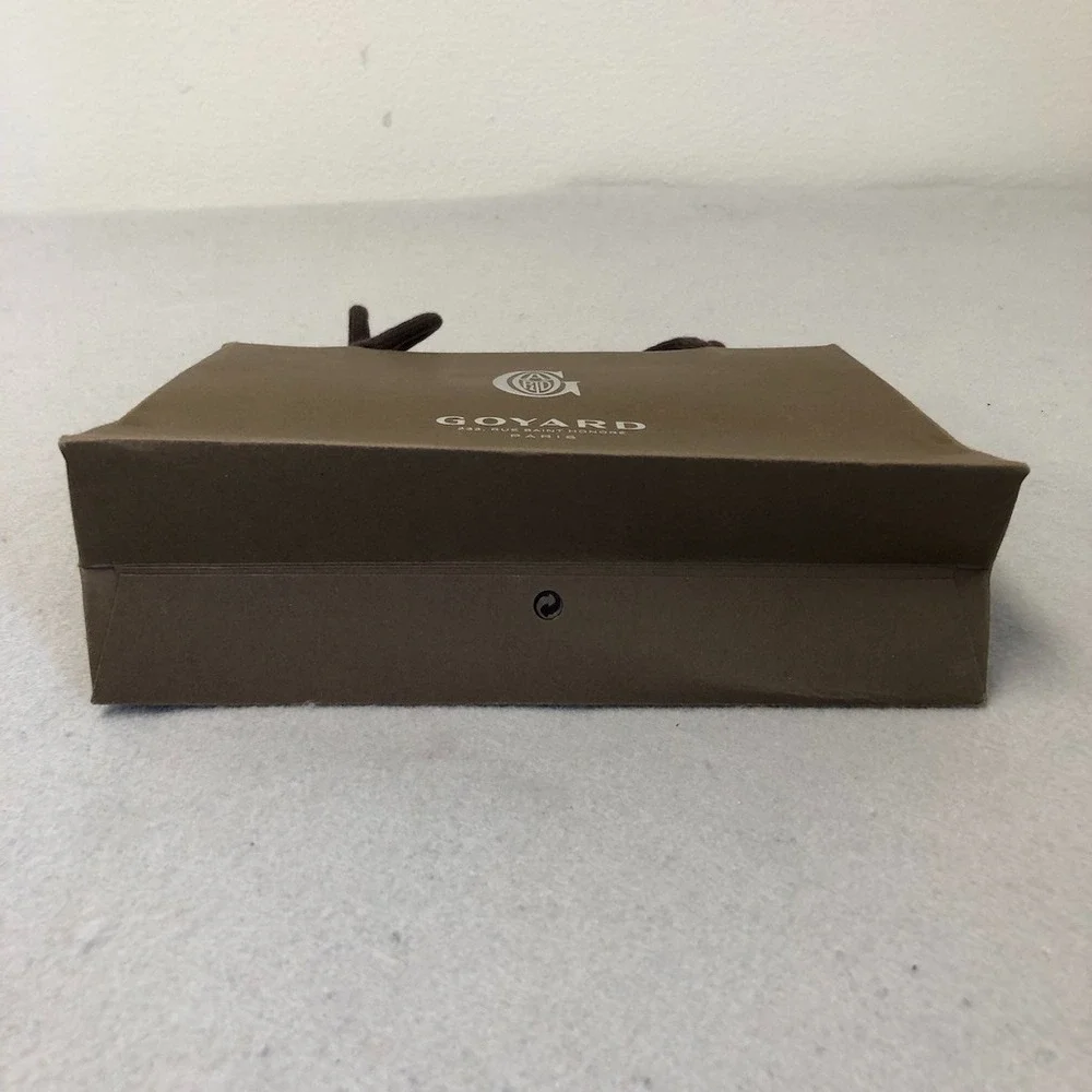 Authentic Goyard Shopping Gift Bag Brown Paper Small Top Handle 6.75x8.5x3